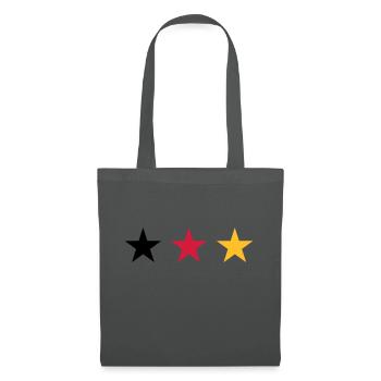 Trois étoiles drapeau Allemagne - Sac en tissu - gris graphite - Devant