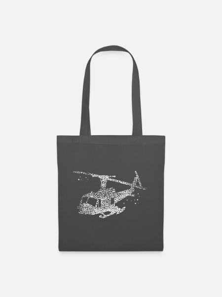 Helikopter Vintage Hubschrauber Silhouette - Stoffbeutel - Graphite