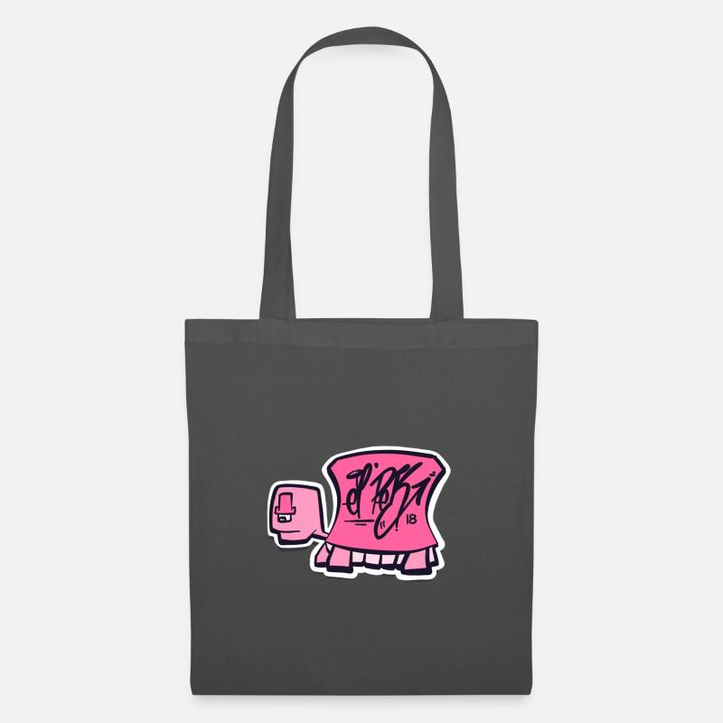 Tag turtle / Pink Schildkröte Logo - Stoffbeutel - Graphite