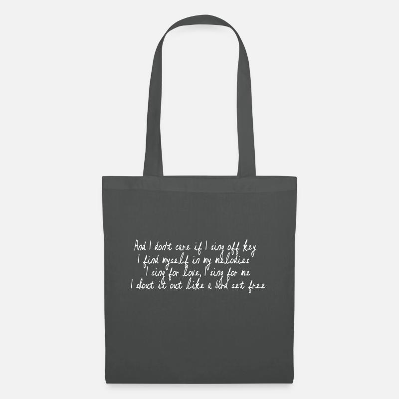 SIA Lyrics: Bird Set Free - Stoffbeutel - Graphite