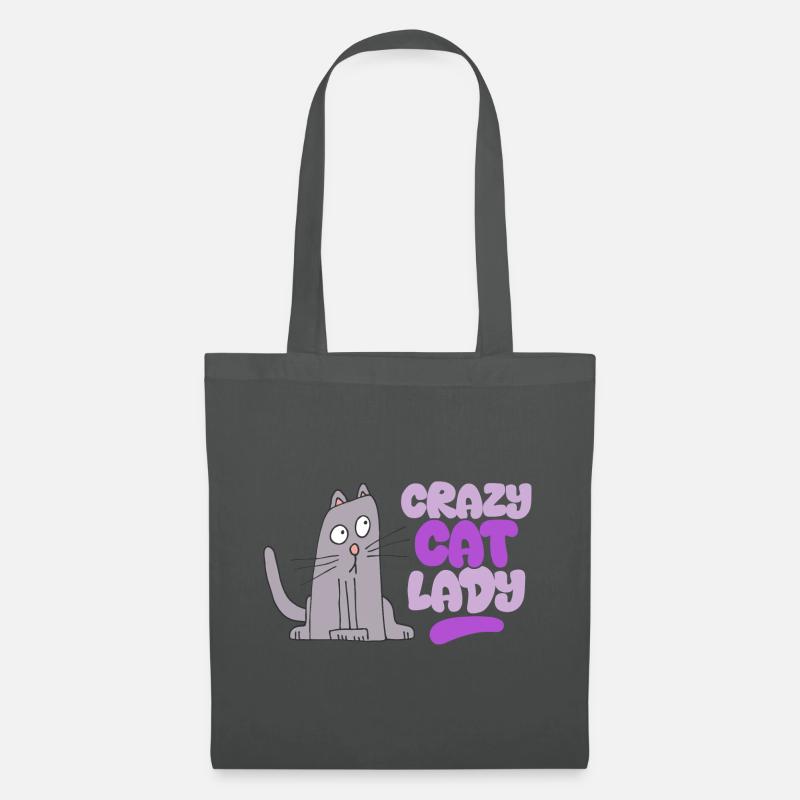 Folle chatte - Sac en tissu - gris graphite