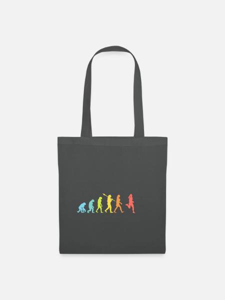 Evolution Joggerin Frau Geschenk bunt - Stoffbeutel - Graphite