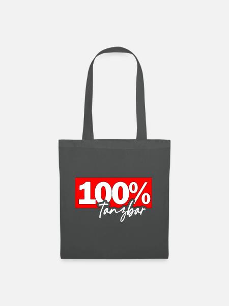100% Tanzbar – Bold Dance Typography - Stoffbeutel - Graphite
