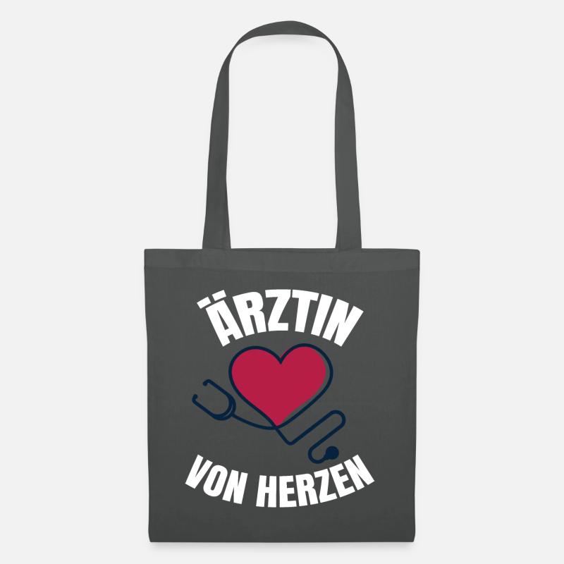 Ärztin von Herzen - Stoffbeutel - Graphite