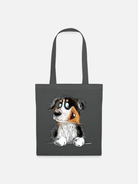 Funny Australian Shepherd Black Tri - Stoffbeutel - Graphite