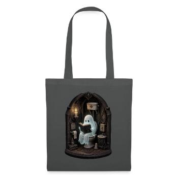 Ghost On Toilet T-Shirt Halloween Book - Tote Bag - graphite grey - Front
