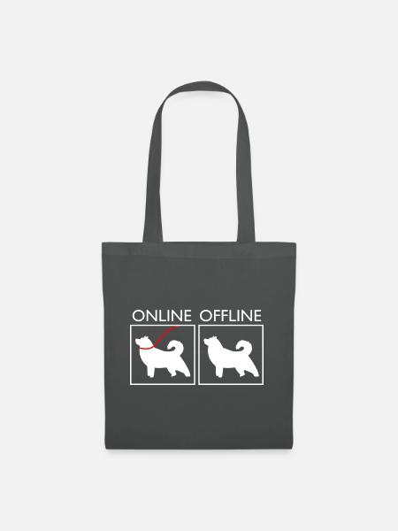 Isländischer Spitz Hunde Islandhund - Stoffbeutel - Graphite