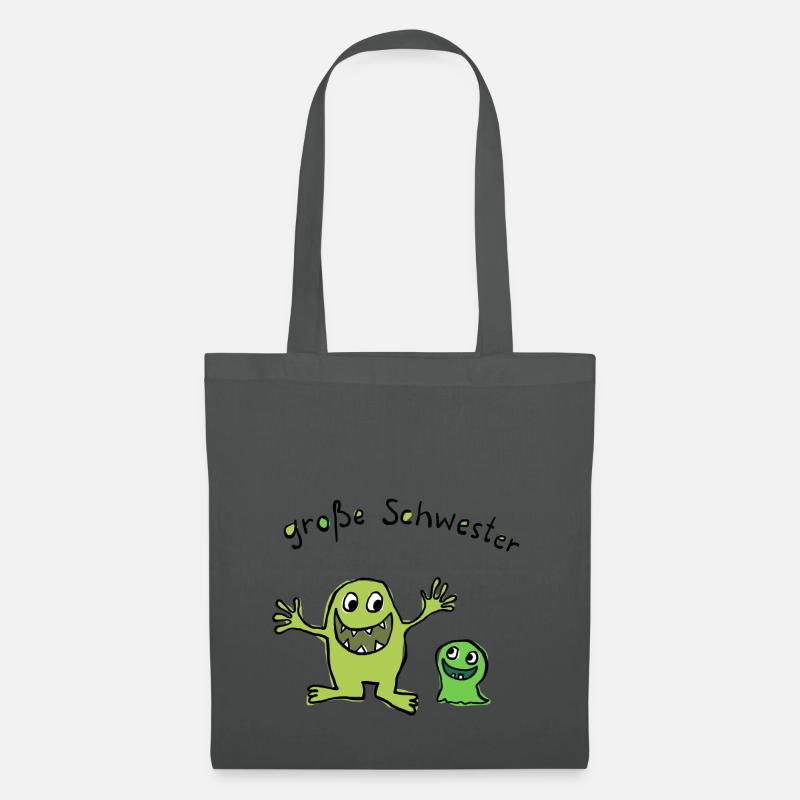 Große Schwester - Stoffbeutel - Graphite