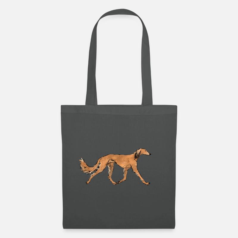 Roter Saluki - Stoffbeutel - Graphite