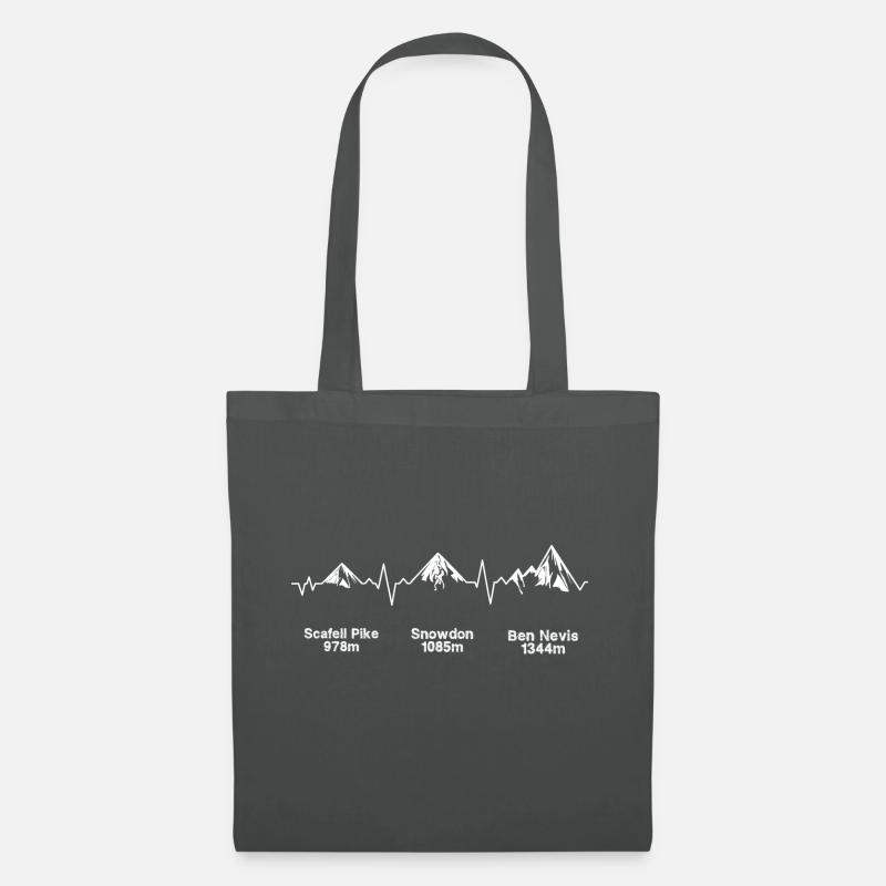 ECG Thee Peaks Dark Background - Stoffbeutel - Graphite