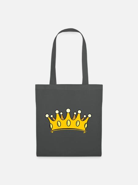 Krone golden mit Perlen. - Stoffbeutel - Graphite