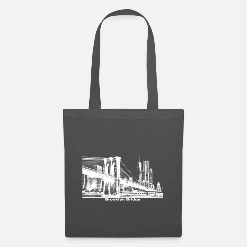 Brooklyn Bridge Geschenk New York - Stoffbeutel - Graphite