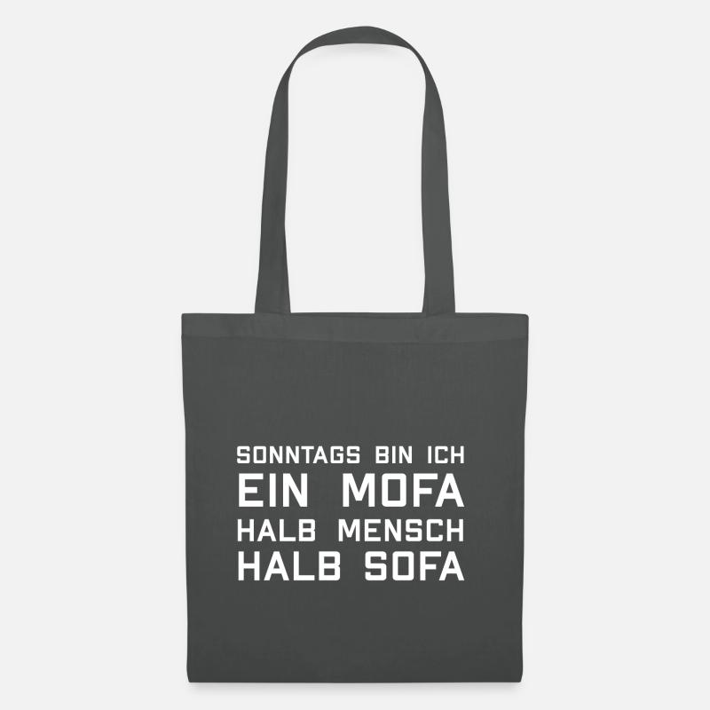 Sonntag bin ich ein Mofa Lustiger Spruch - Stoffbeutel - Graphite