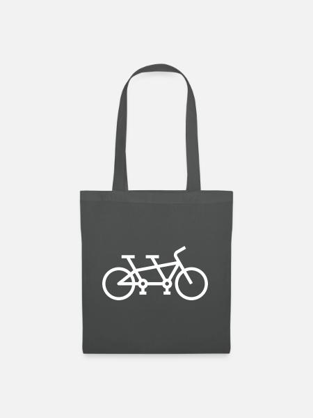Tandem Fahrrad - Stoffbeutel - Graphite