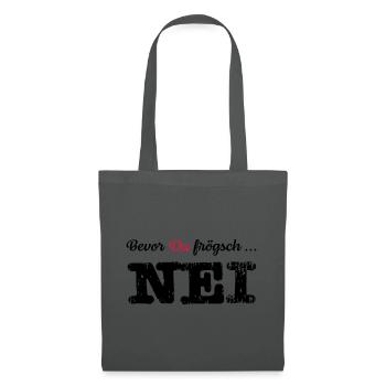 Nei | Schweizerdeutsch | Schweiz | Frau Kinder - Stoffbeutel - Graphite - Vorne