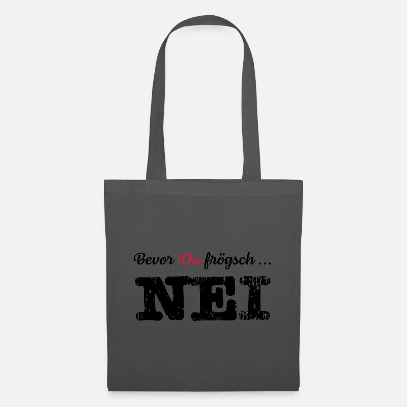 Nei | Schweizerdeutsch | Schweiz | Frau Kinder - Stoffbeutel - Graphite