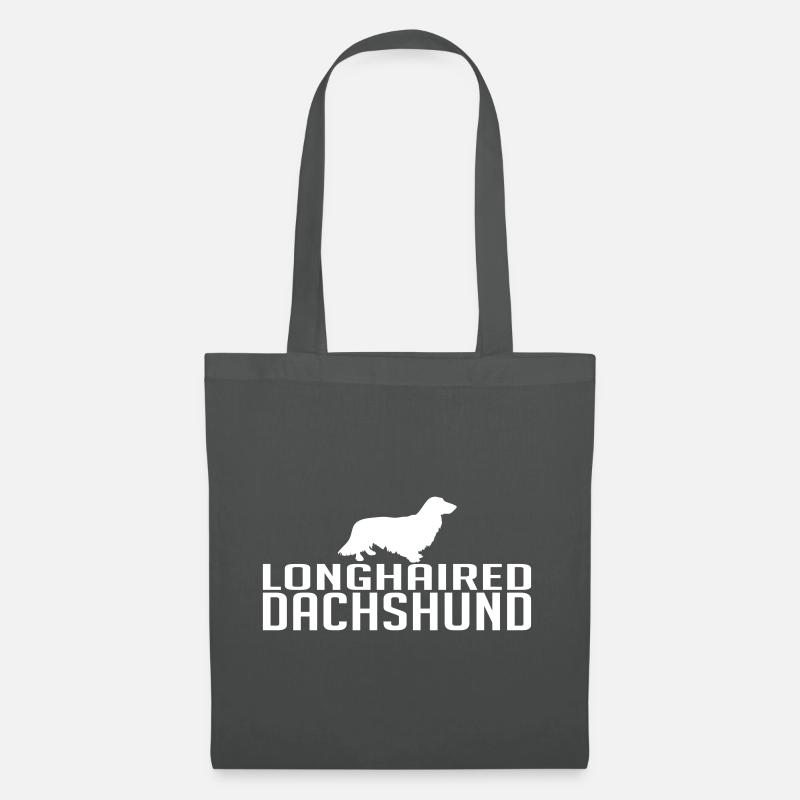LONGHAIRED DACHSHUND Hunderasse Hunde Wilsigns - Stoffbeutel - Graphite