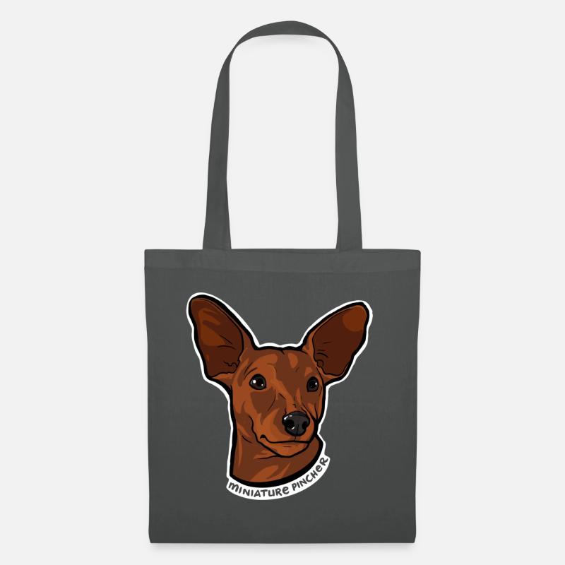 Tiny Giant - Miniature Pincher - Tote Bag - graphite grey
