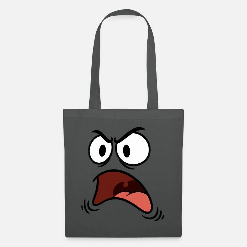 Angry face comic - Tote Bag - graphite grey