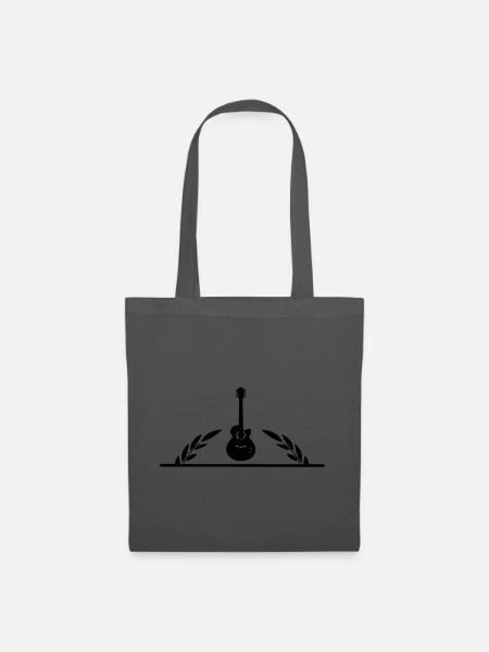 Gitarre im halben Lorbeerkranz - Stoffbeutel - Graphite