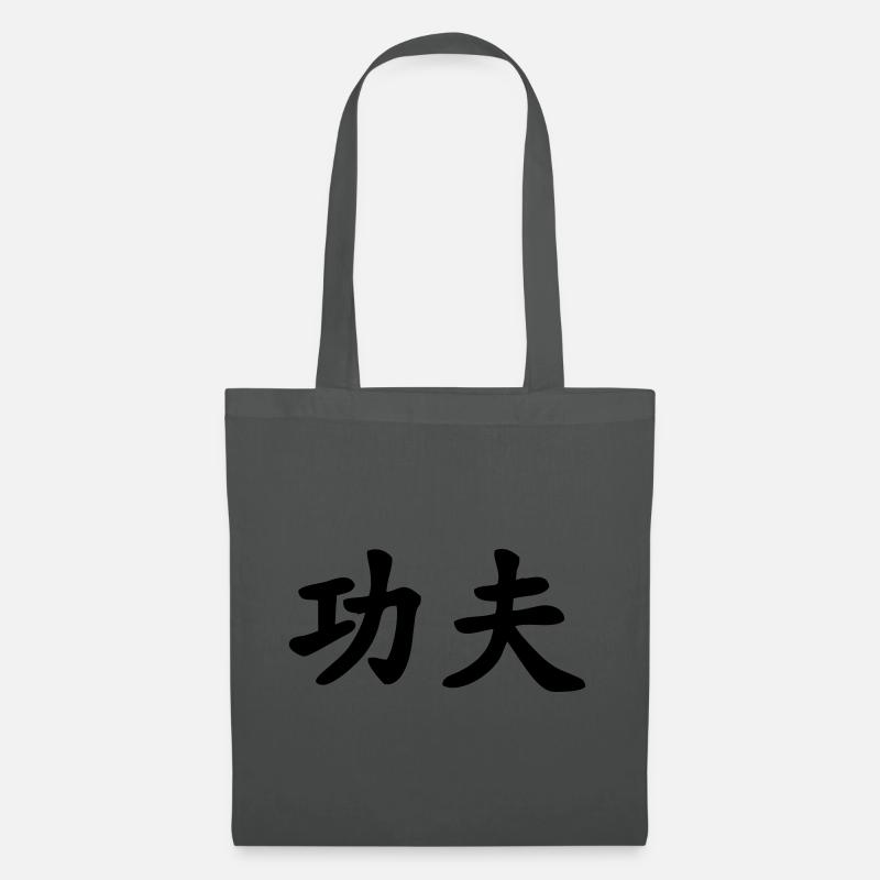Kung Fu chinesisches Schriftzeichen - Stoffbeutel - Graphite