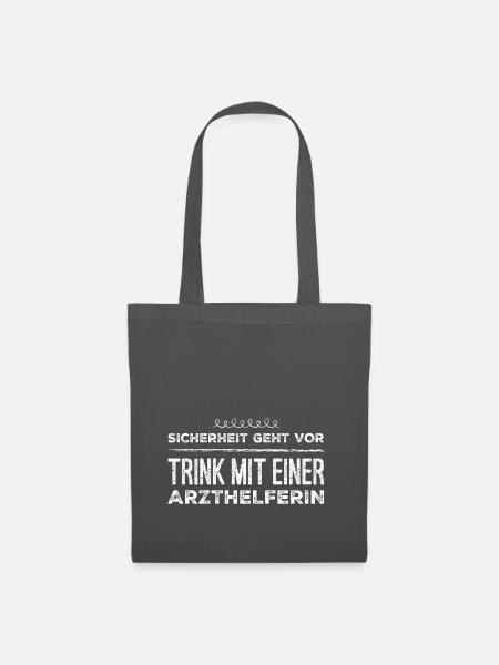 Arzthelferin T-Shirt Geschenk - Stoffbeutel - Graphite