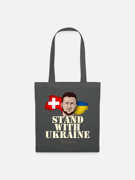 Schweizer Solidarität mit Ukraine - Stoffbeutel - Graphite