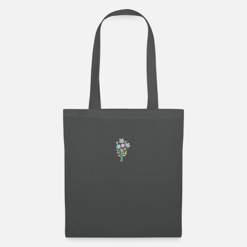 Blumenstrauss - Stoffbeutel - Graphite