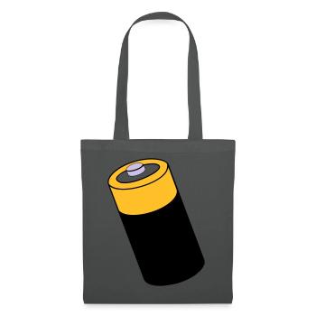 Batterie - énergie - sous tension - Sac en tissu - gris graphite - Devant