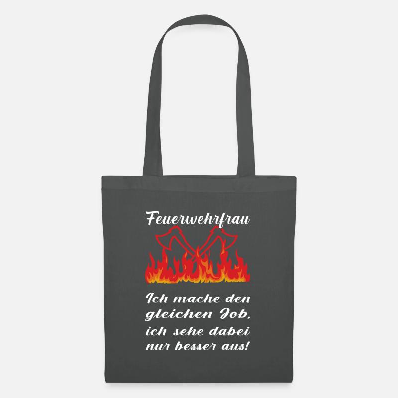 Feuerwehrfrau - Stoffbeutel - Graphite