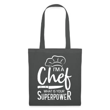 Chef Chef Chef Cuisine Drôle de dicton - Sac en tissu - gris graphite - Devant
