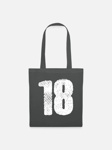 18 Zahl Trikot - Stoffbeutel - Graphite