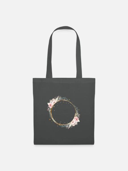 Modern Pastel Boho Blumen Kreis personalisierbar - Stoffbeutel - Graphite