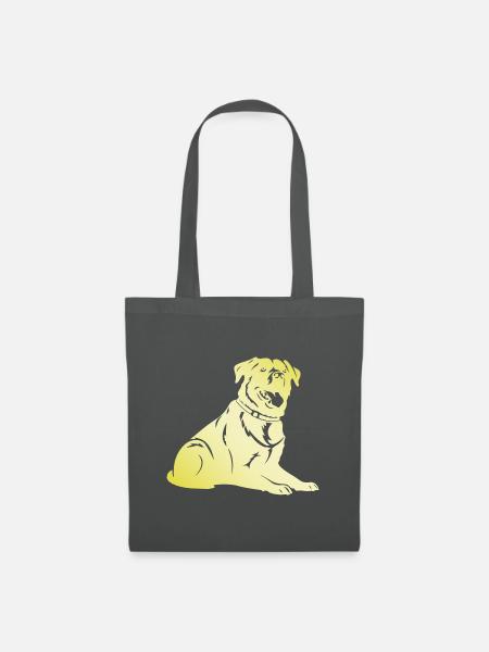 Rottweiler Hund Silhouette - Stoffbeutel - Graphite