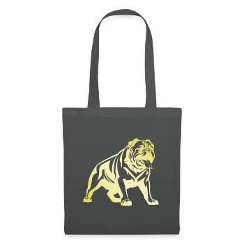 Bulldogg Hund Silhouette - Stoffbeutel - Graphite - Vorne