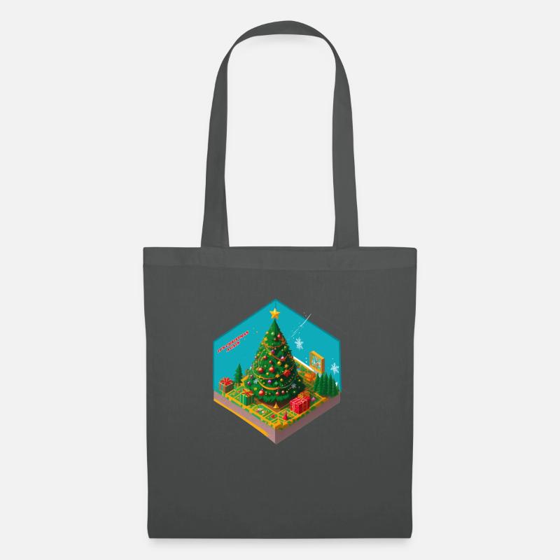 isometric Christmas Tree - Stoffbeutel - Graphite