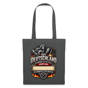 Meine Heimat Deutschland (Ortsname einfügen!) - Stoffbeutel - Graphite - Vorne