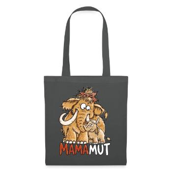 Mamamut Mammut Mama | Lustiges Mama Geschenk - Stoffbeutel - Graphite - Vorne