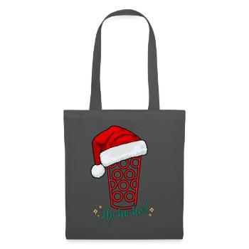 Ho Ho Ho – Pfälzer Nikolaus Dubbeglas - Stoffbeutel - Graphite - Vorne