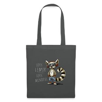 Demure? Very Lemur, Very Mindful! Trend Spaß - Stoffbeutel - Graphite - Vorne