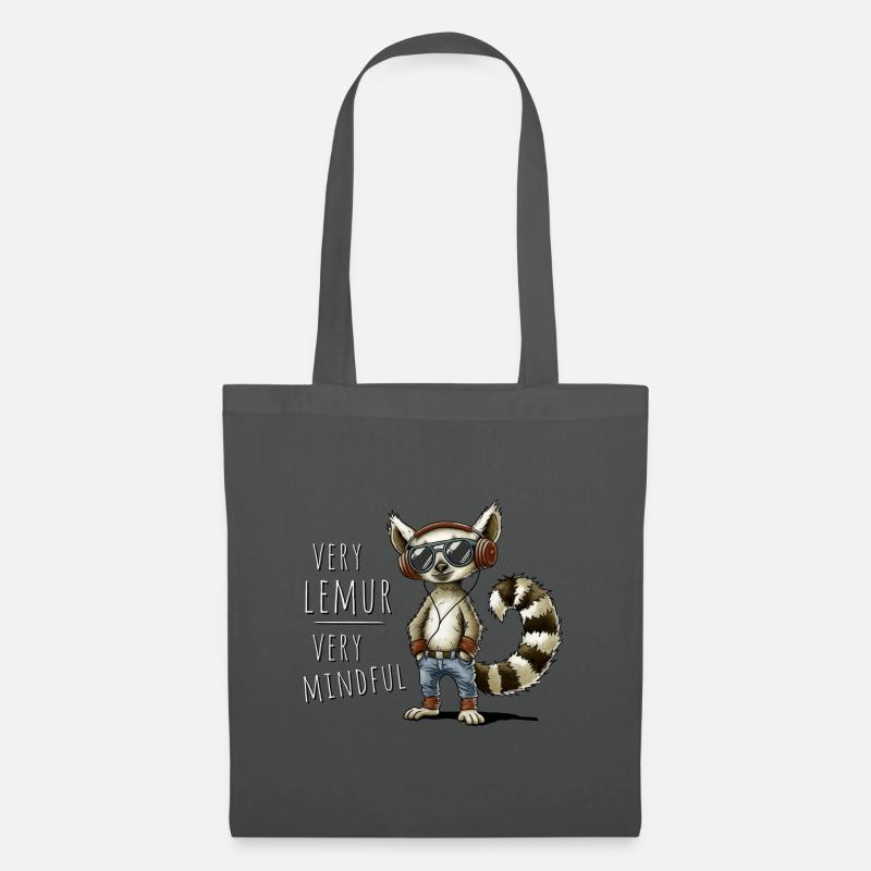Demure? Very Lemur, Very Mindful! Trend Spaß - Stoffbeutel - Graphite