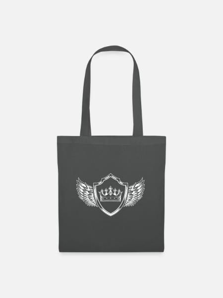 Krone Schild - Stoffbeutel - Graphite