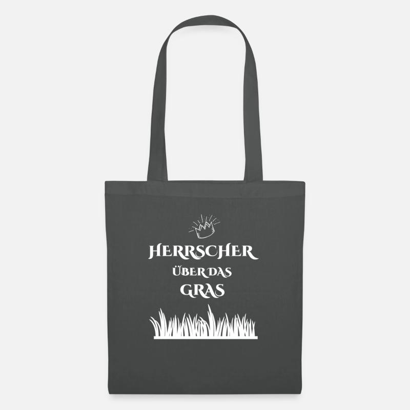 Herrscher über Gras Geschenk Rasen Krone König - Stoffbeutel - Graphite