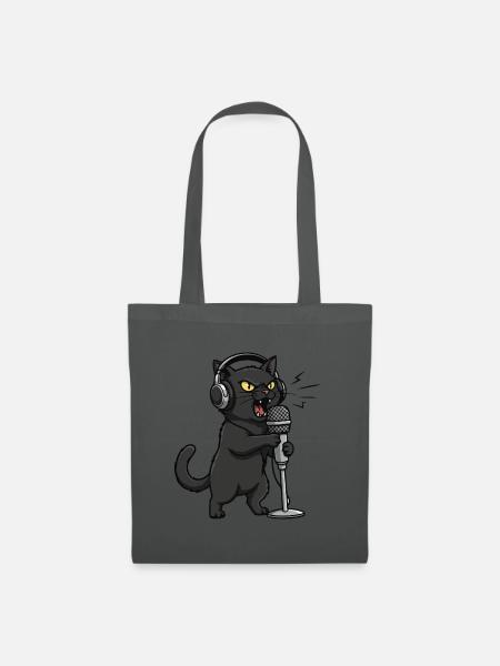 Vocal Shred, Chat singt Musik - Stoffbeutel - Graphite