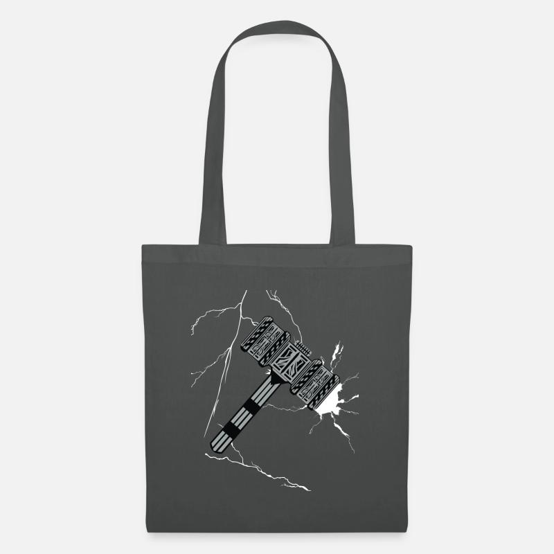 Mjolnir Thors Hammer Wikinger Träger Abzeichen Odin Geschenk - Stoffbeutel - Graphite
