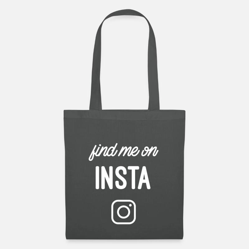 Find me on Insta - Stoffbeutel - Graphite