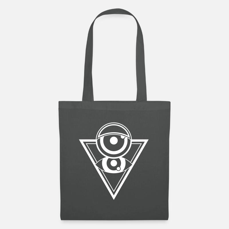 Pyramidenauge - abstrakte Geometrie - Stoffbeutel - Graphite