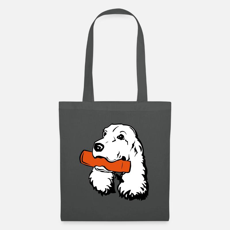 Cocker Spaniel mit Dummy - Stoffbeutel - Graphite