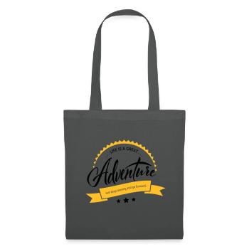 La vie est une grande aventure - Sac en tissu - gris graphite - Devant