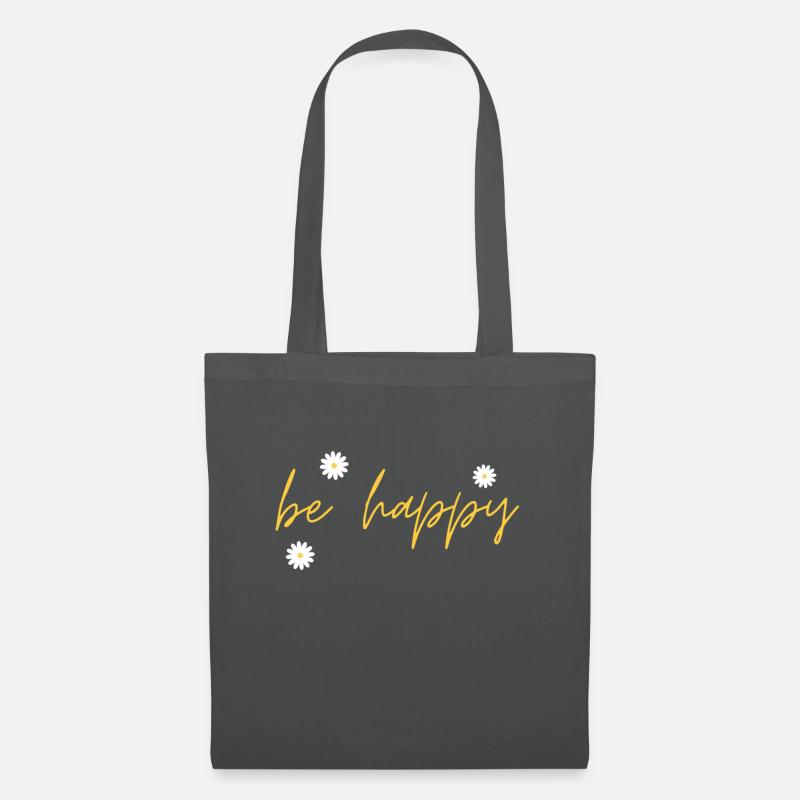 Be Happy - Stoffbeutel - Graphite